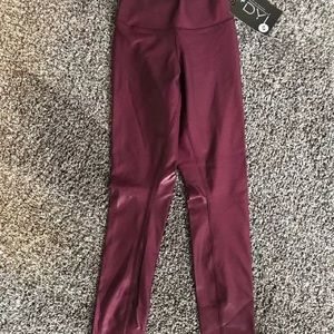 Pants - DYI High Shine Burgundy Leggings XS Pants - DYI High Shine Burgundy Leggings XS